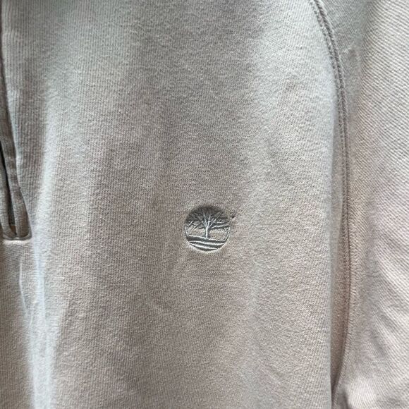 VINTAGE 2000 TIMBERLAND QUARTER ZIP MOCK NECK COTTON SWEATER TAN XL - Picture 9 of 9